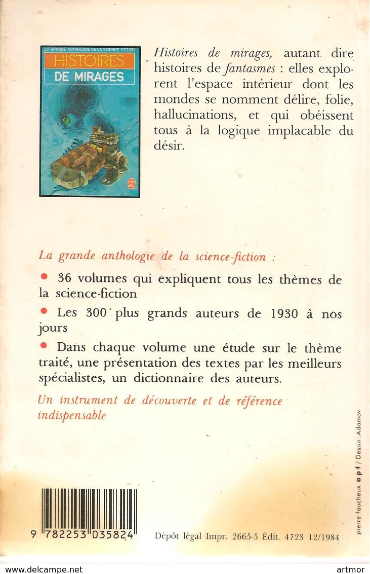 GRANDE ANTHOLOGIE DE LA SF - HISTOIRES DE MIRAGES - EO 1984- Couv : ADAMOV - Livre De Poche