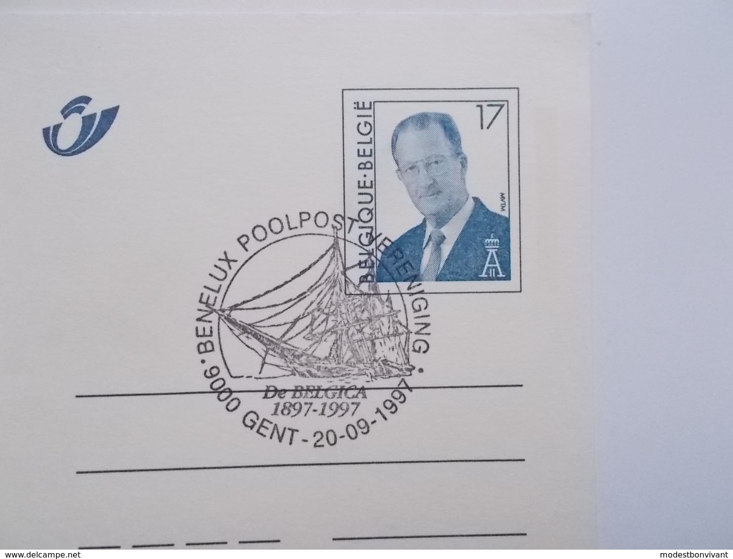 Original -  Briefkaart  Benelux POOLPOST Vereniging , 9000 Gent 20 - 09 -1997 - Documents Commémoratifs