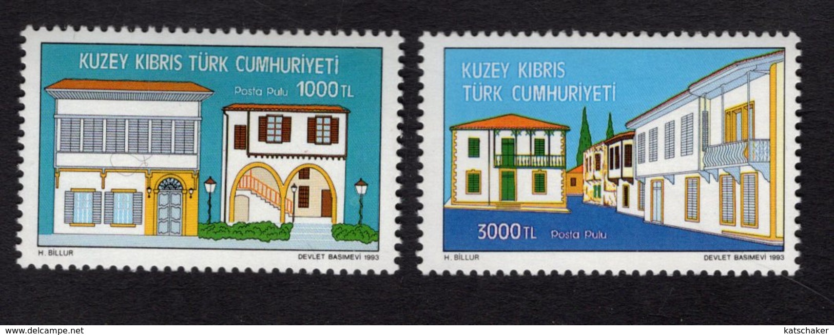 672695914 TURKISH CYPRUS 1993 POSTFRIS MINT NEVER HINGED POSTFRISCH EINWANDFREI SCOTT 350 351 REHABILITATION PROJECT - Unused Stamps