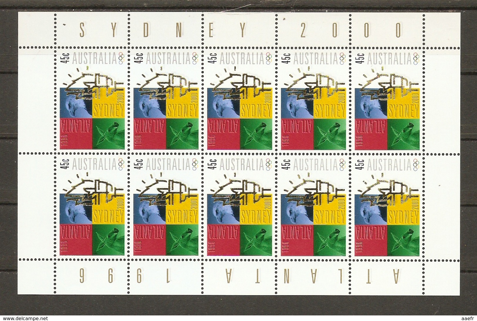 Australie 1996 - Jeux Olympiques Atlanta - Sydney - Bloc De 10 1543 MNH - Flamme - Aigle - Kangourou - Mint Stamps