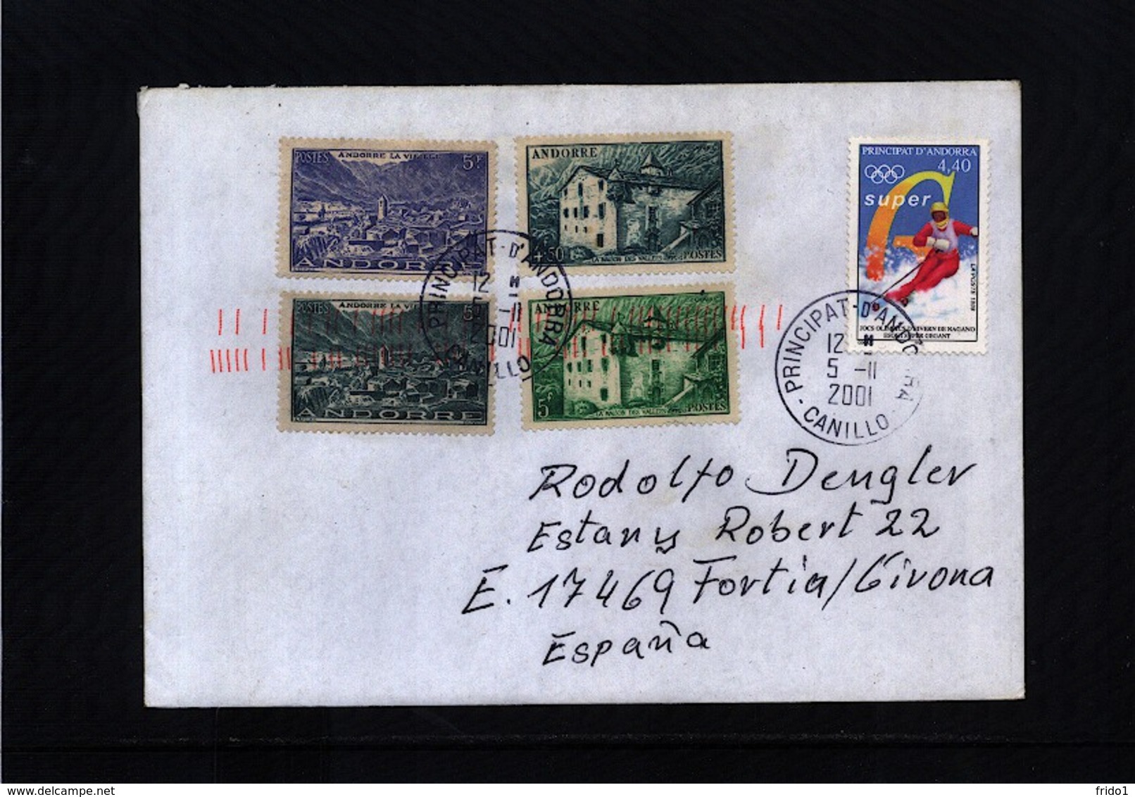 French Andorra 2001 Interesting Letter - Storia Postale