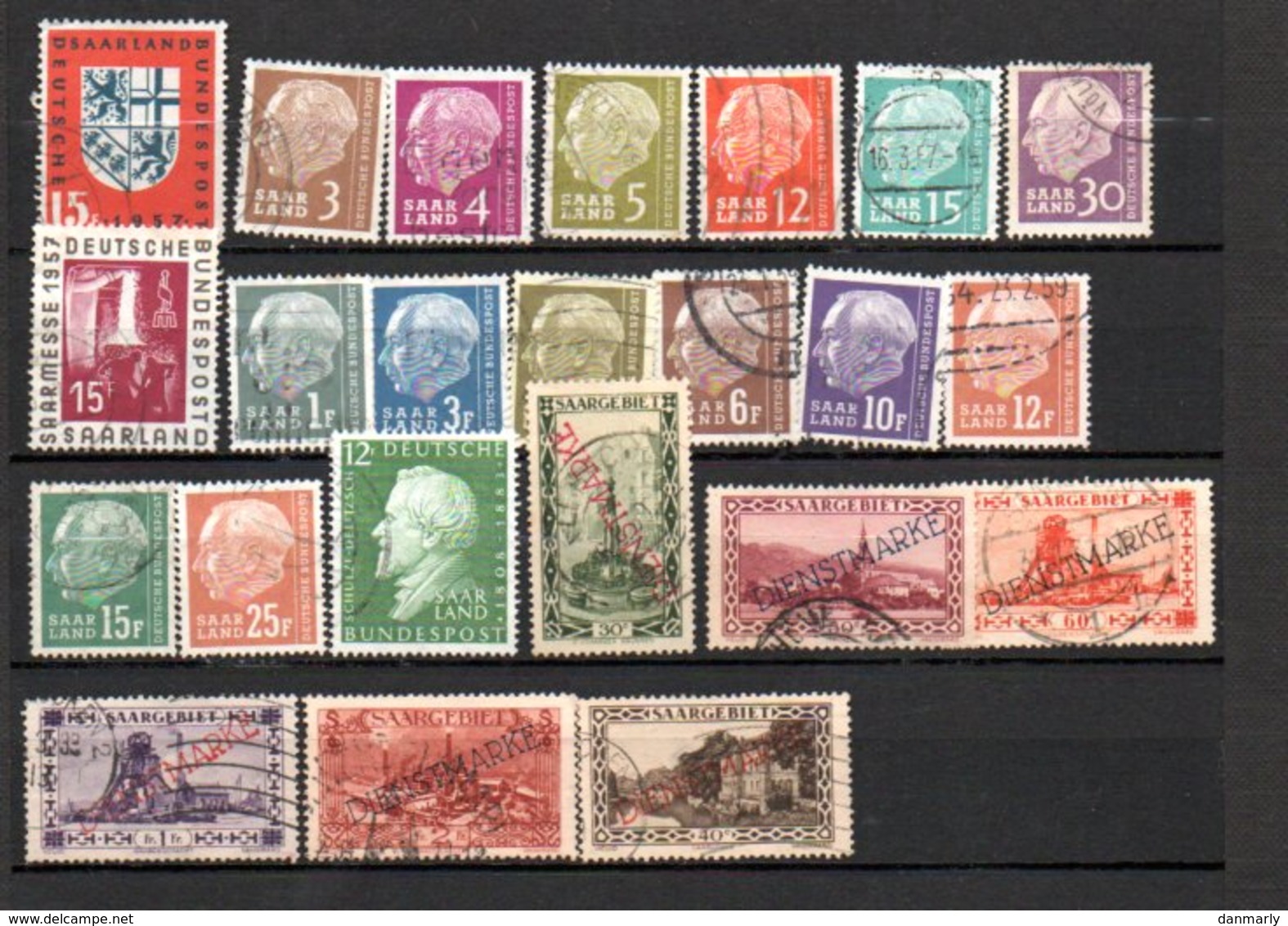 SARRE : Petit Lot De 68 Timbres Tous Différents Oblitérés - Collections, Lots & Séries