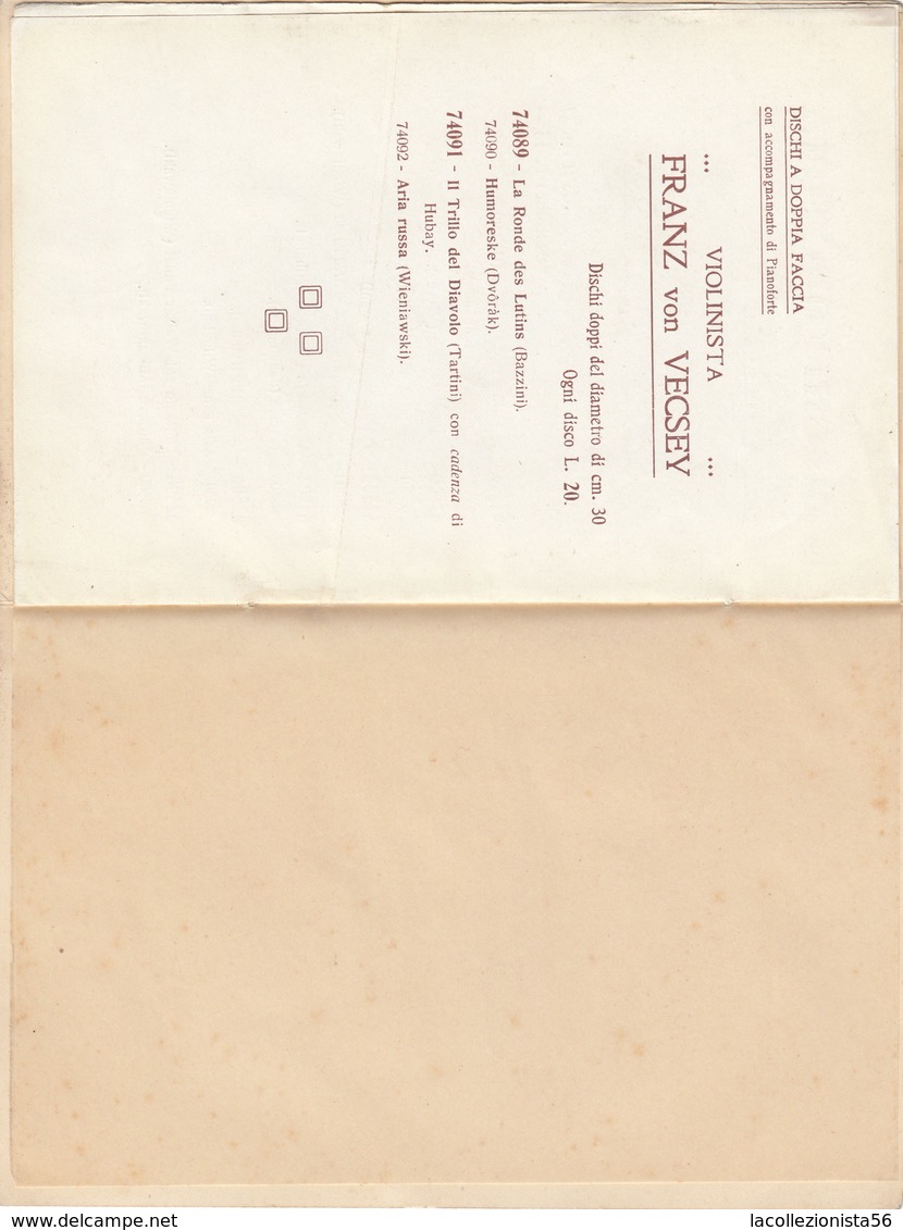 9105-FONOTIPIA-VIOLINISTA FRANZ VON VECSEY CON IL SUO "STRADIVARIUS"-1911 - Publicités