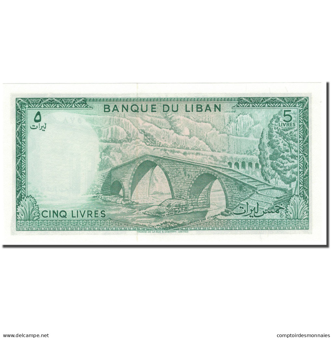 Billet, Lebanon, 5 Livres, KM:62c, NEUF - Liban