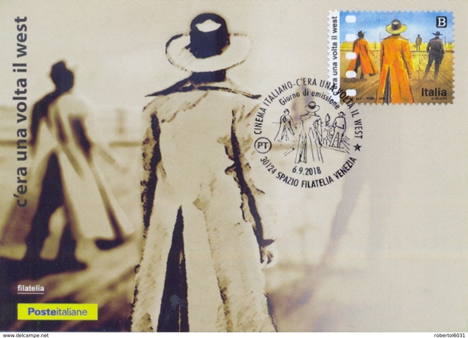 Italia 2018 Maximum Card FDC Cinema Italiano "C'era Un Volta Il West" Di Sergio Leone 1968 - Cinema