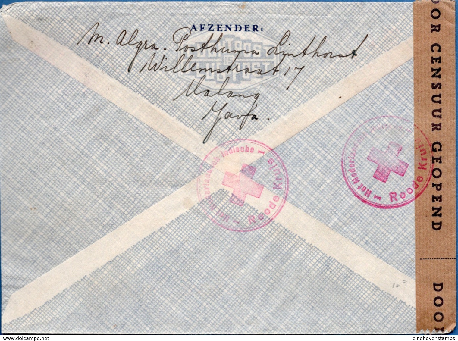 Dutch Indies 1941 Censored Red Cross Letter To  Switzerland - Geneva - Niederländisch-Indien