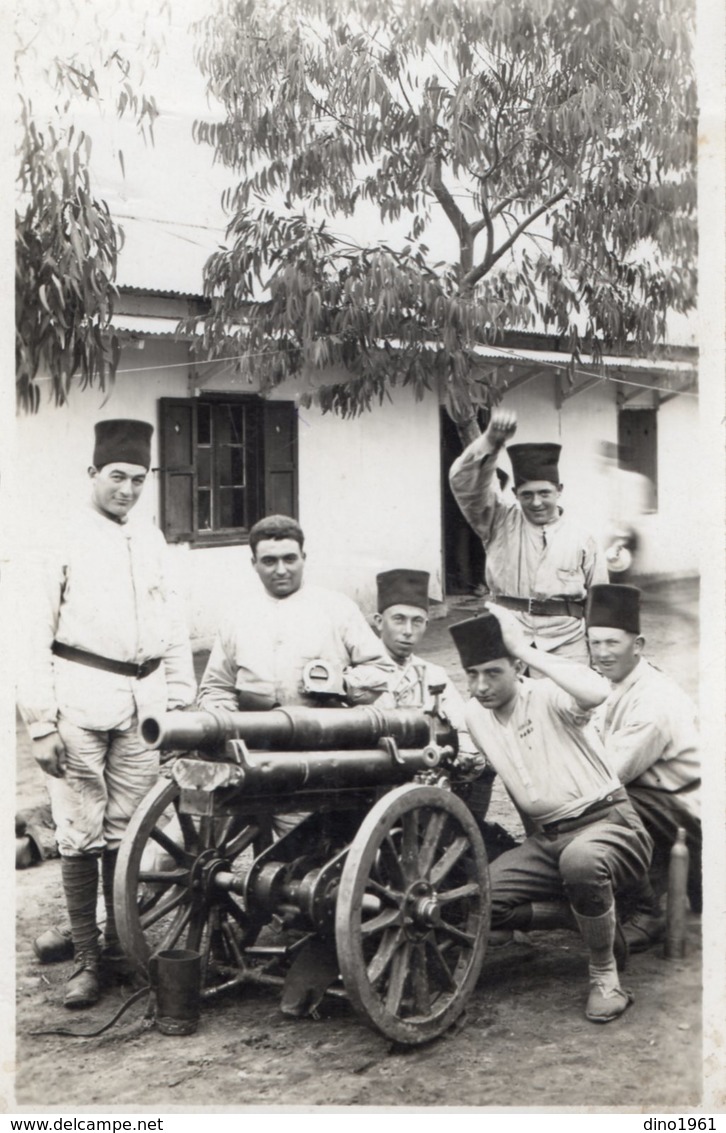 CPA 2395 - MILITARIA - Carte Photo Militaire - Saphis & Petit Canon Militaire - Matériel