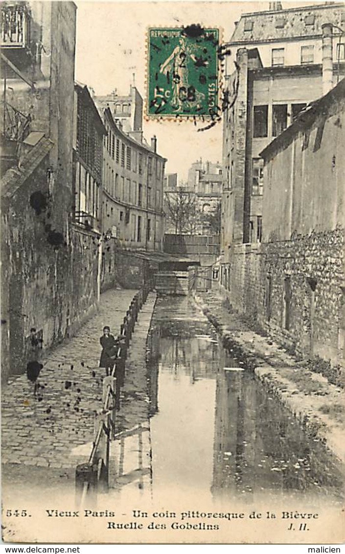 - Paris -ref-C532- Ruelle Des Gobelins - Un Coin Pitoresque De La Bièvre - Carte Bon Etat - - Arrondissement: 13