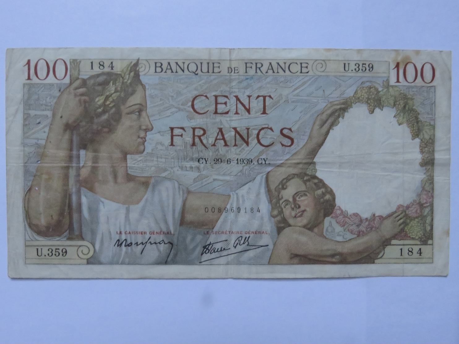 Billet FRANCE 100 Francs Sully 29.6 1939 - MISE A PRIX 1€ ! Bonne Enchères :) - 100 F 1939-1942 ''Sully''