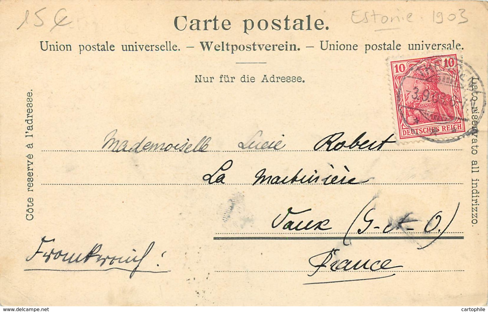 Estonie - Asyl St Catharinenthal In 1903 - Rare Postcard - Estonie