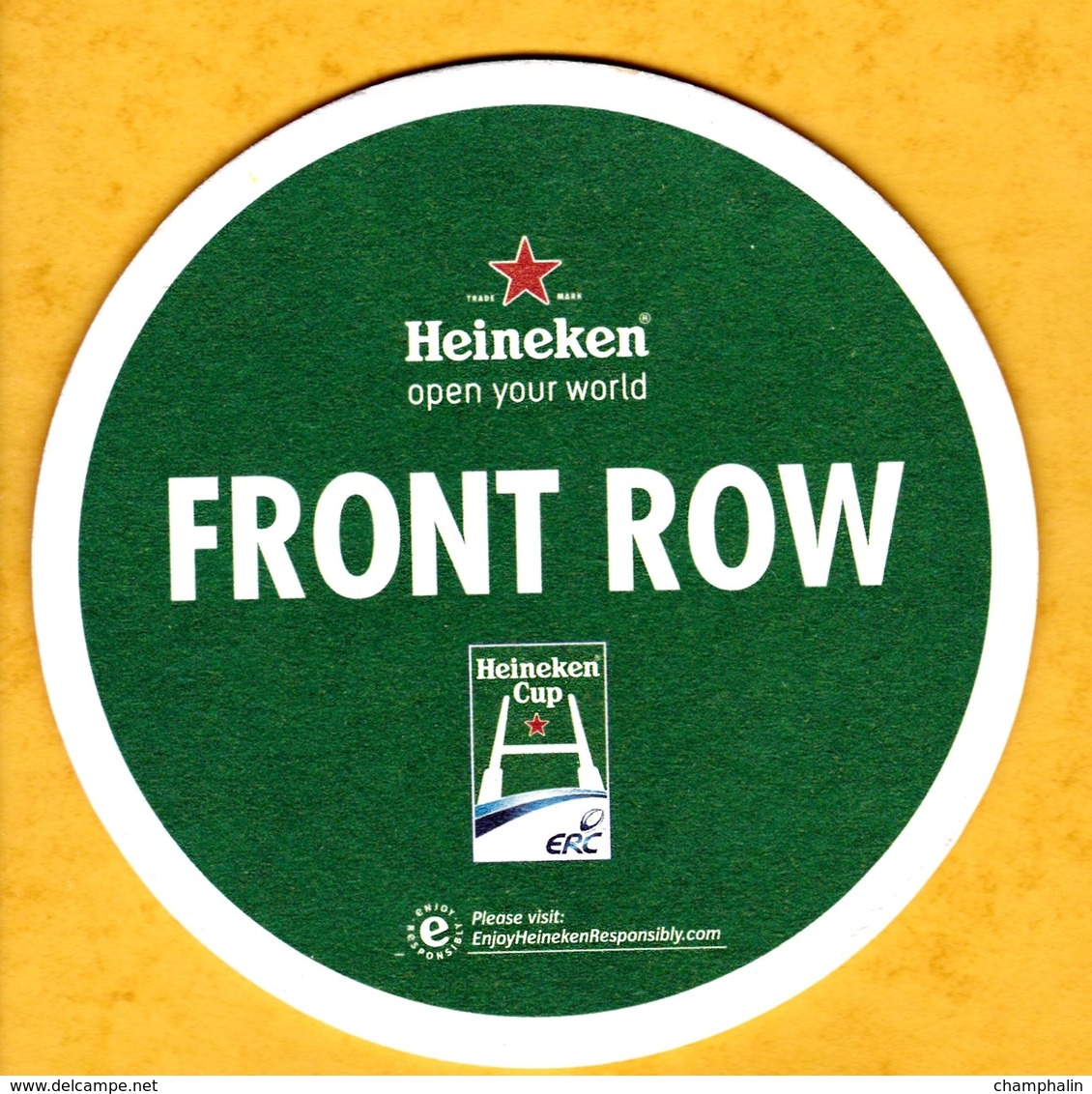 Sous-bock Cartonné - Bière - Pays-Bas - Heineken - H Cup Rugby ERC - Front Row - Get Ready For The Halftime Scrum - Beer Mats