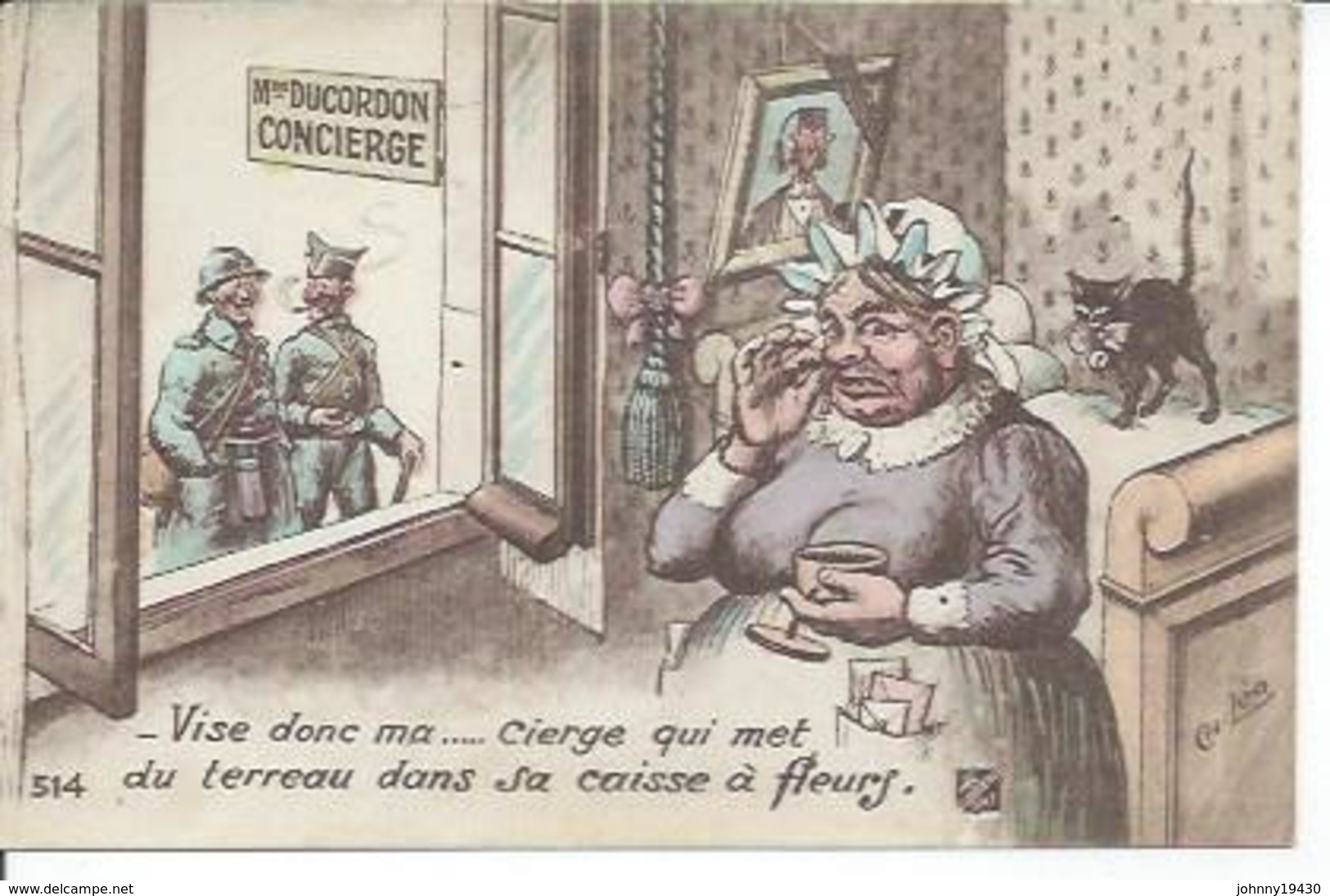 514 - VISE DONC MA..... CIERGE QUI MET DU TERREAU DANS SA CAISSE A FLEURS  ( Déssin: LEO CHARLES  ) - Autres & Non Classés