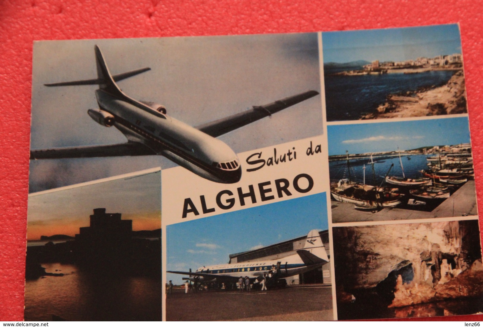 Alghero 1974 Vedutine Con Aereo + Timbro Targhetta - Andere & Zonder Classificatie