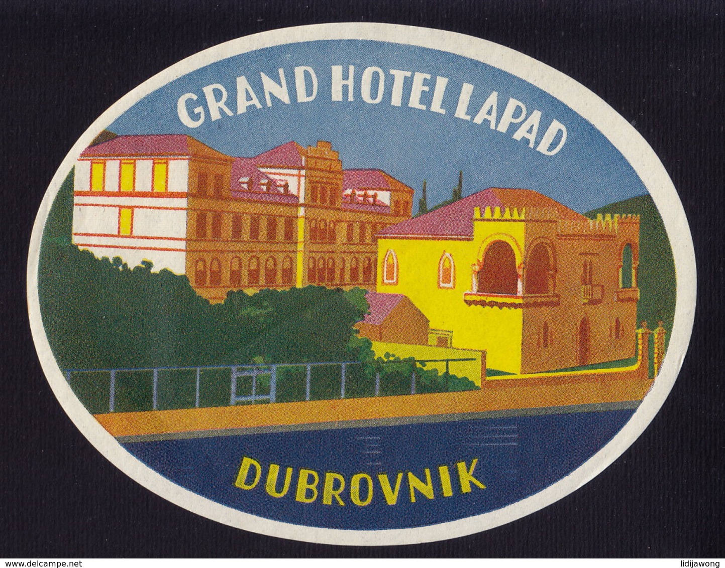 CROATIA - DUBROVNIK - GRAND HOTEL LAPAD OLD LUGGAGE LABEL (see Sales Conditions) - Etiquetas De Hotel