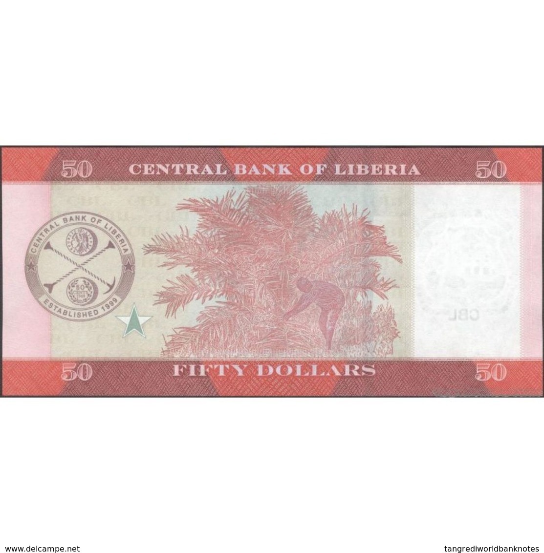 TWN - LIBERIA 34 - 50 Dollars 2016 Prefix AB UNC - Liberia