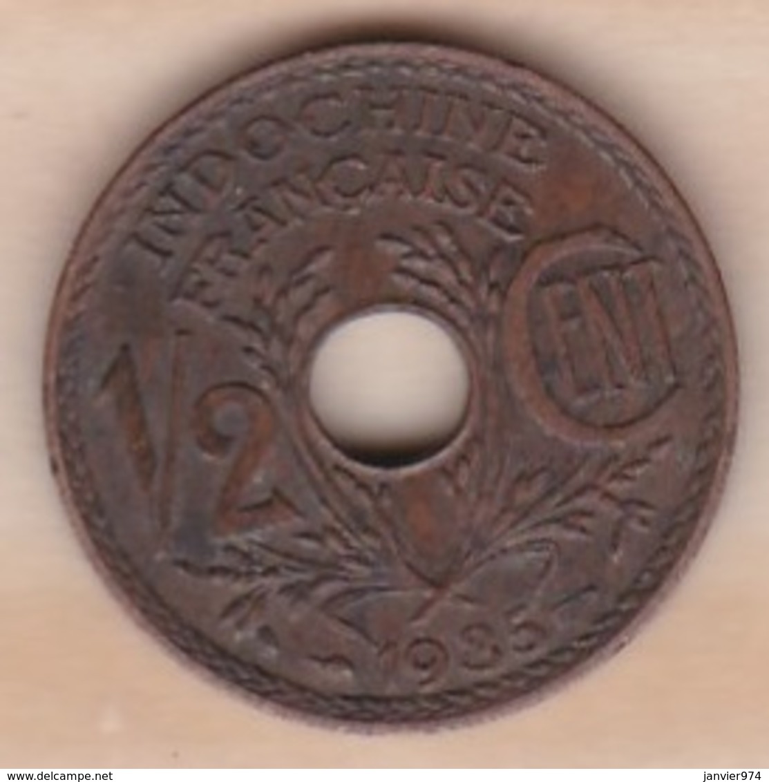 Indochine Française. 1/2 Cent 1935. Bronze - Französisch-Indochina