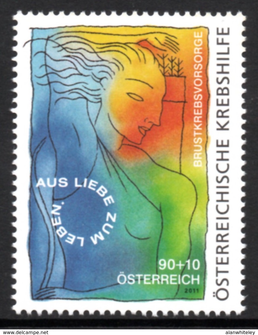 AUSTRIA 2011 Breast Cancer Campaign/Pink Ribbon: Single Stamp UM/MNH - Ungebraucht