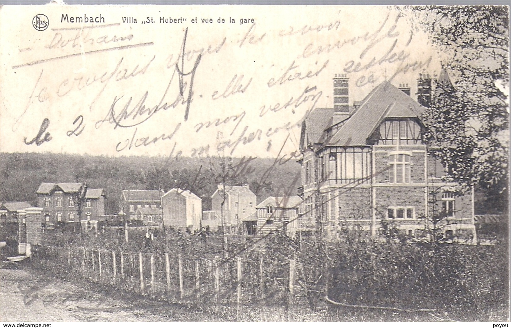 Membach Baelen  Villa St Hubert Et Vue Sur La Gare  Edit Nels - Baelen