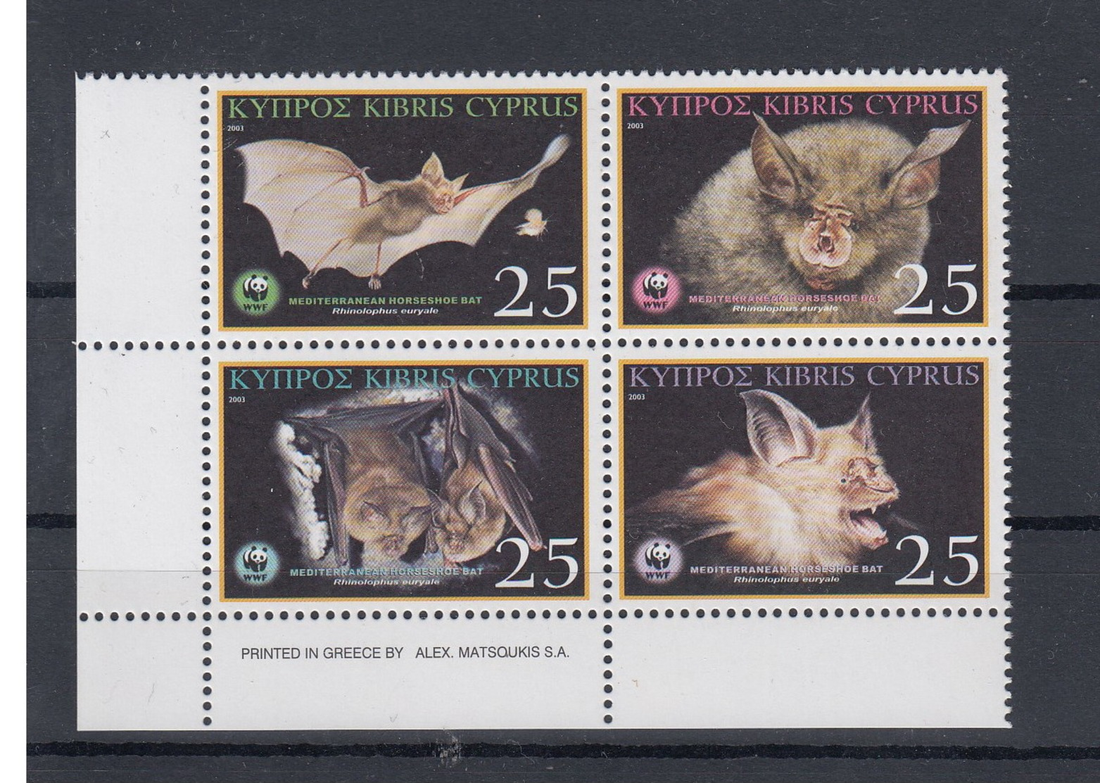 Zypern (BBK9 Michel Cat.No. Mnh/** 1015/1018 Bats - Ongebruikt