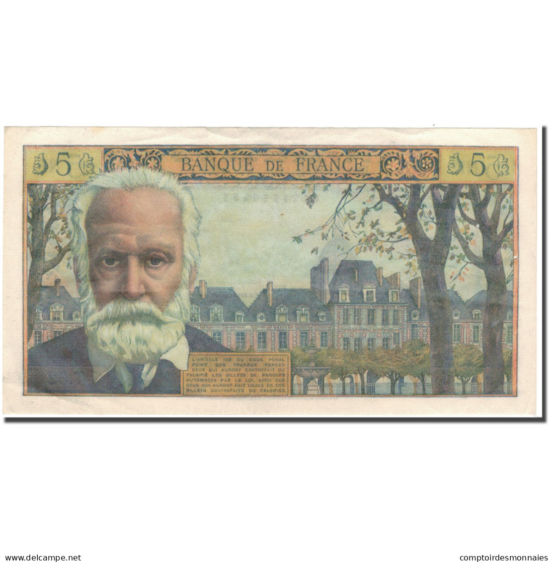 France, 5 Nouveaux Francs, 5 NF 1959-1965 ''Victor Hugo'', 1961-04-06, TTB+ - 5 NF 1959-1965 ''Victor Hugo''