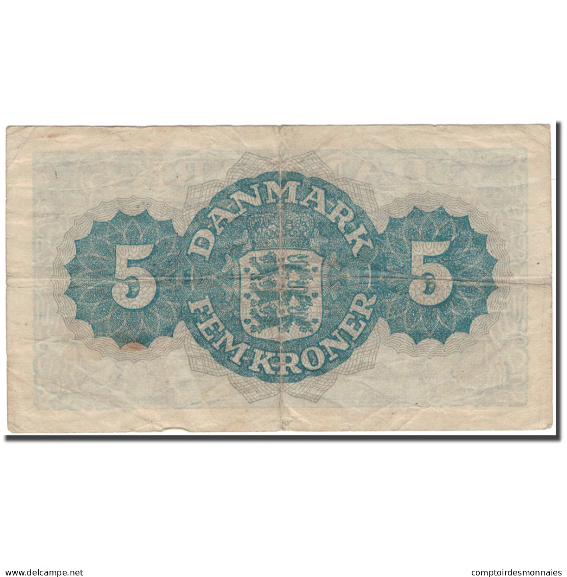 Billet, Danemark, 5 Kroner, 1944, KM:35a, TB - Denmark