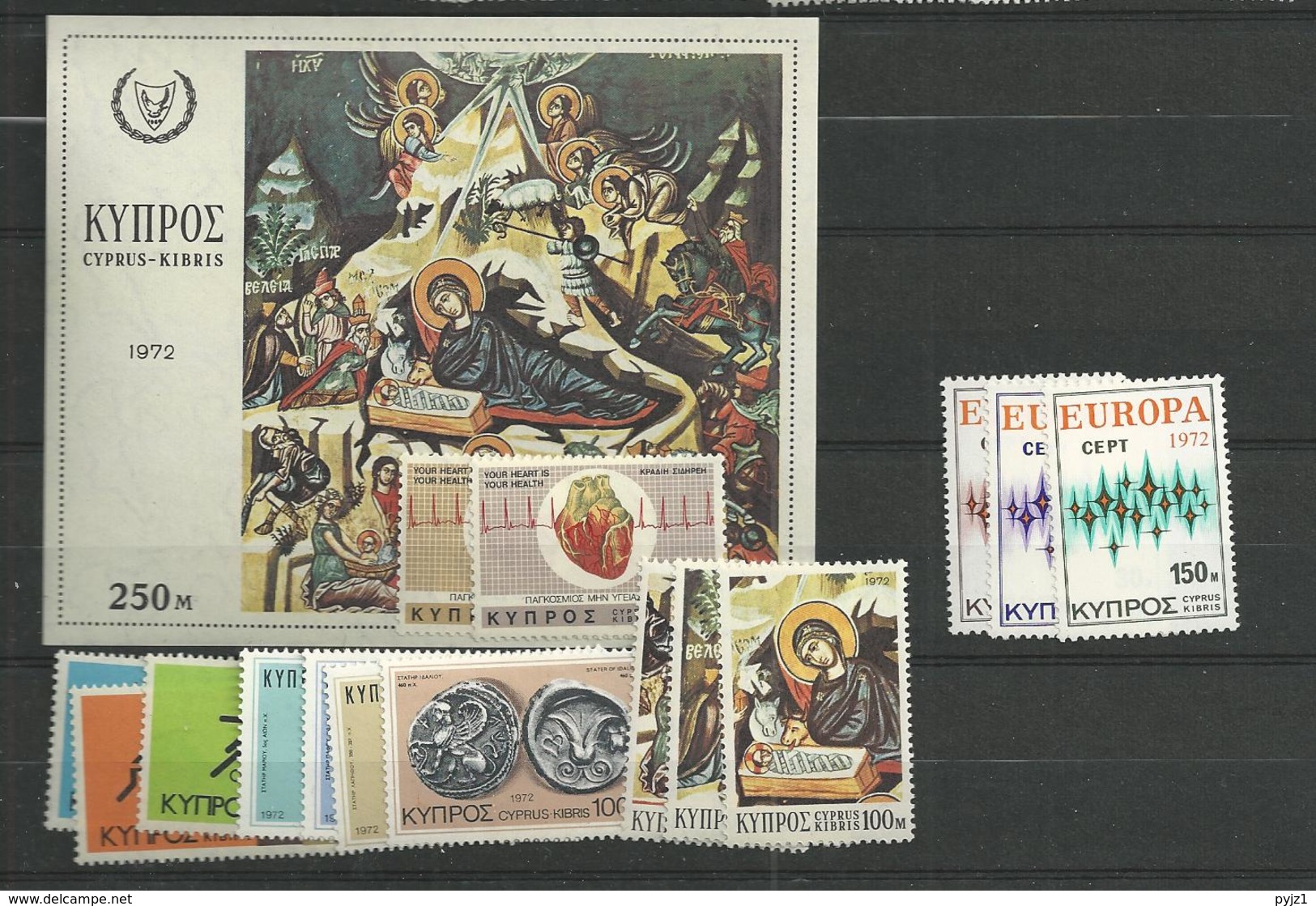 1972 MNH Cyprus, Year Collection, Postfris ** - Ungebraucht
