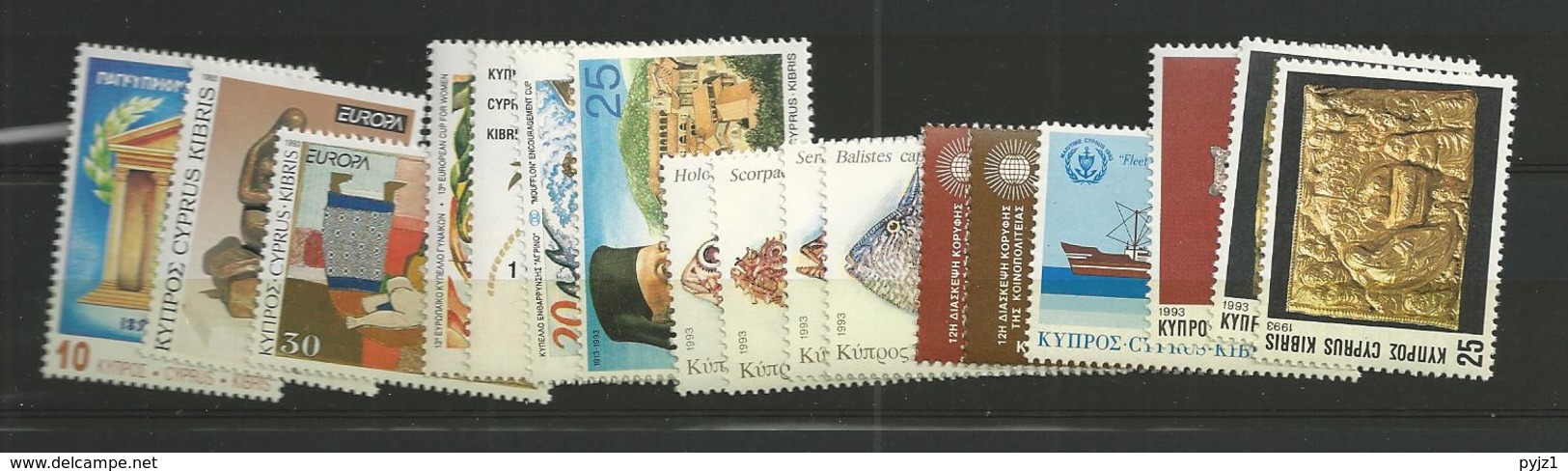 1993 MNH Cyprus, Year Collection, Postfris ** - Ungebraucht