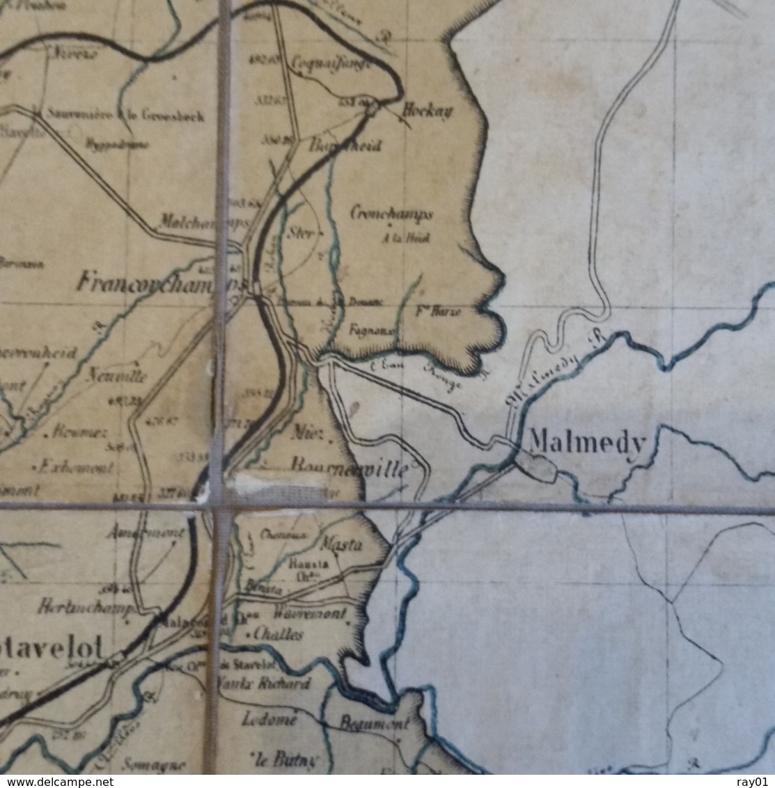 BELGIQUE - RARE -  Carte géographique de la voirie au pays de Liége (Entoilée - Année 1891).