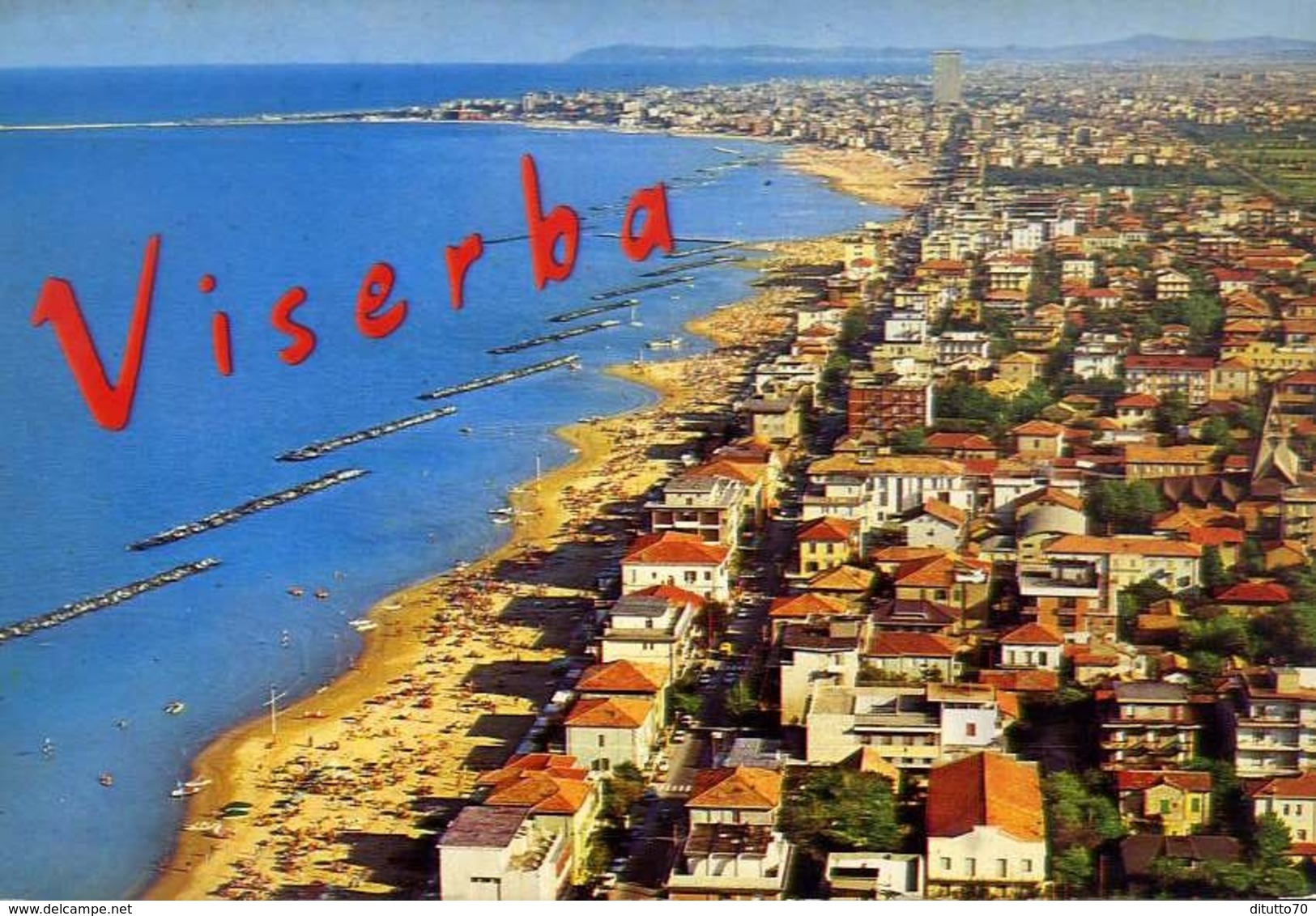 Viserba - Lungomare - Spiaggia - Vista Dall'aereo - Formato Grande Viaggiata – E 9 - Altri & Non Classificati