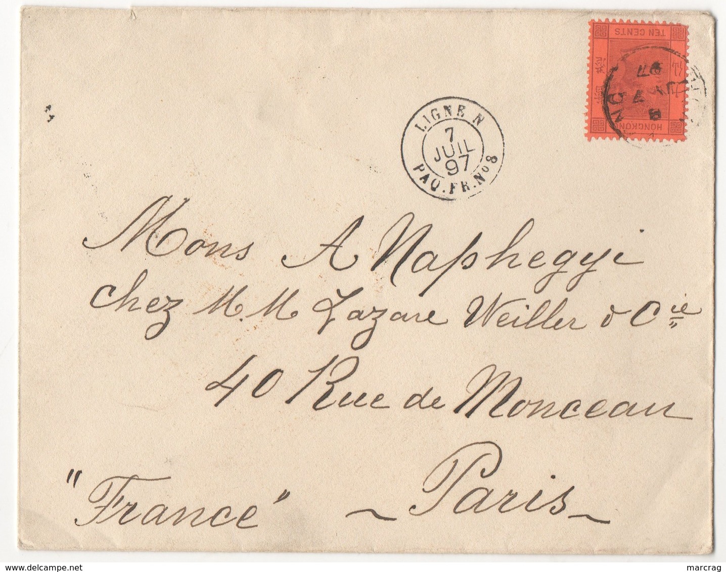 LETTRE DE 1897 POUR PARIS - Lettres & Documents