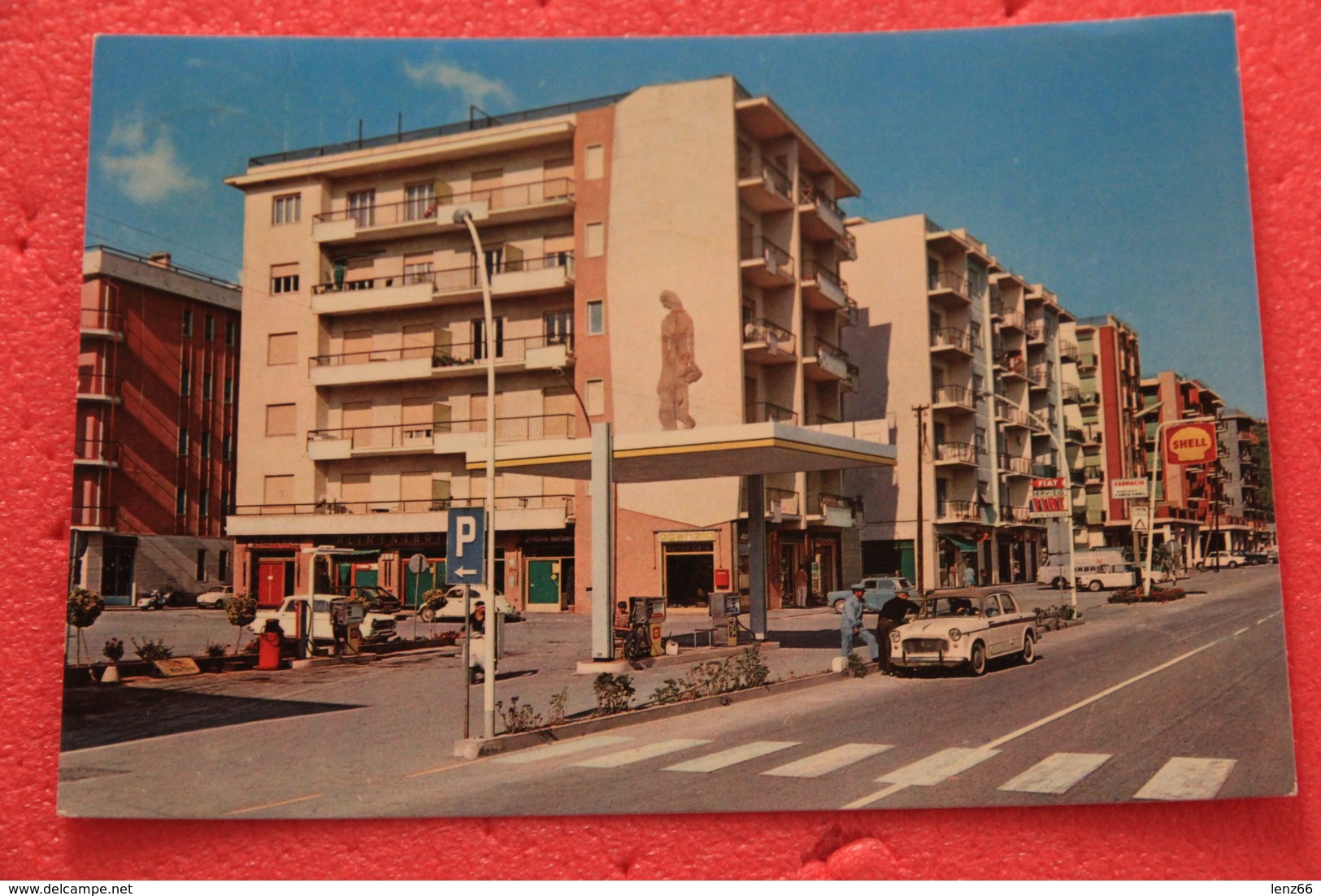 Marina Di Andora Savona Nuovo Centro Con Distributore Benzian Shell 1970 - Otros & Sin Clasificación