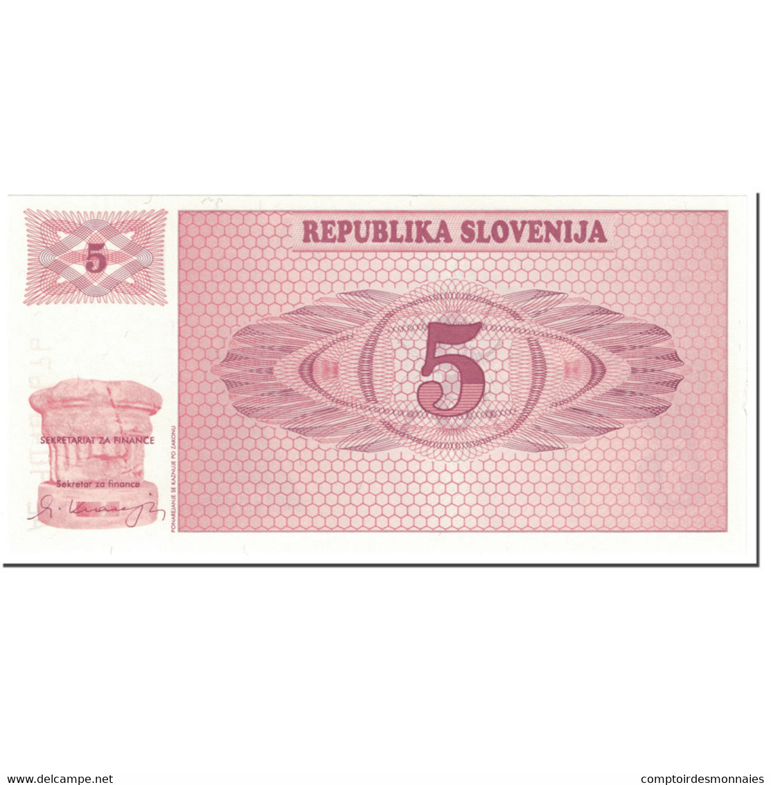 Billet, Slovénie, 5 (Tolarjev), 1990, UNdated (1990), KM:3a, SUP+ - Slovénie