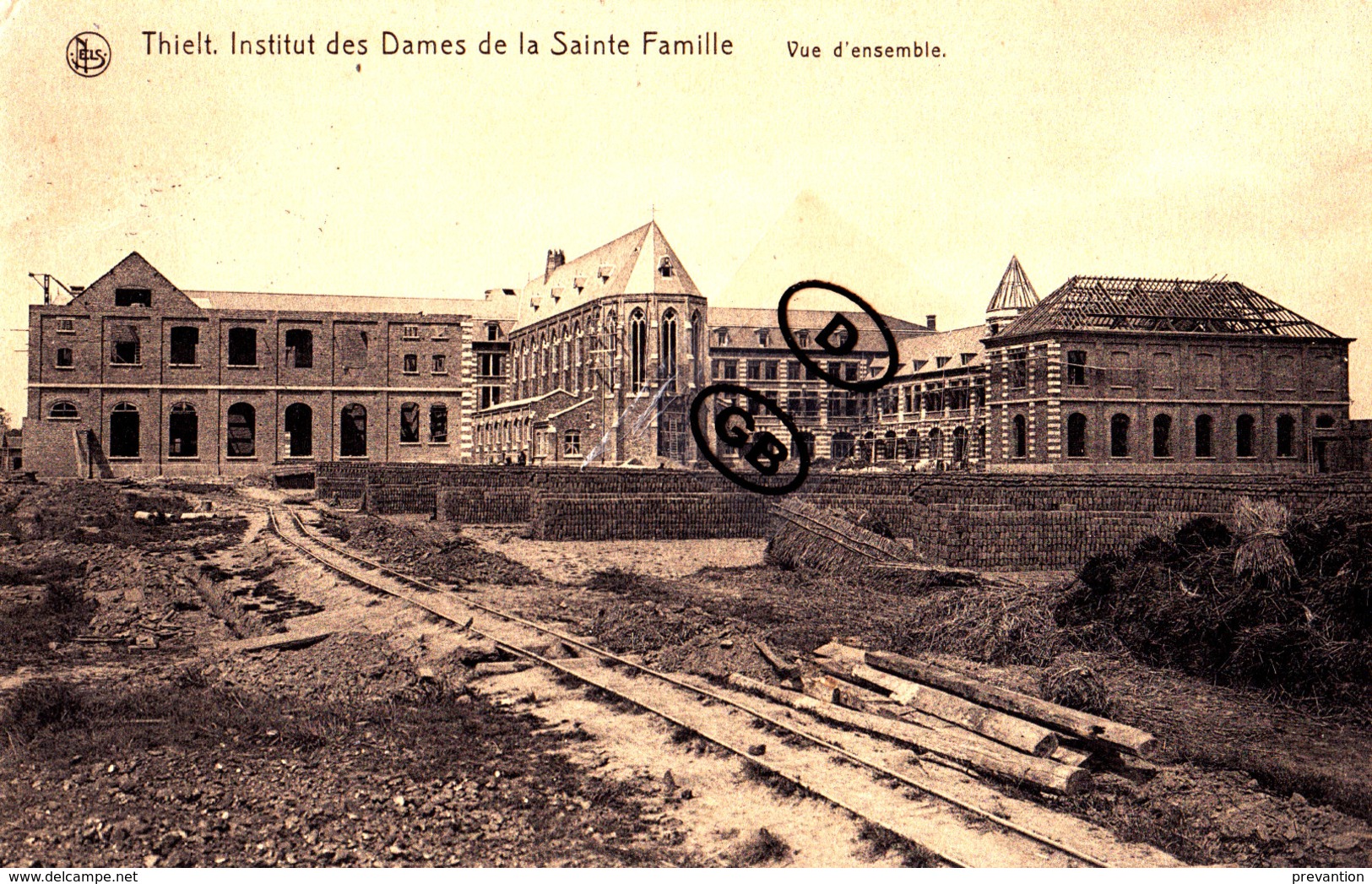 THIELT - Institut Des Dames De La Sainte Famille - Vue D'ensemble (en Construction Ou Reconstruction) - Tielt