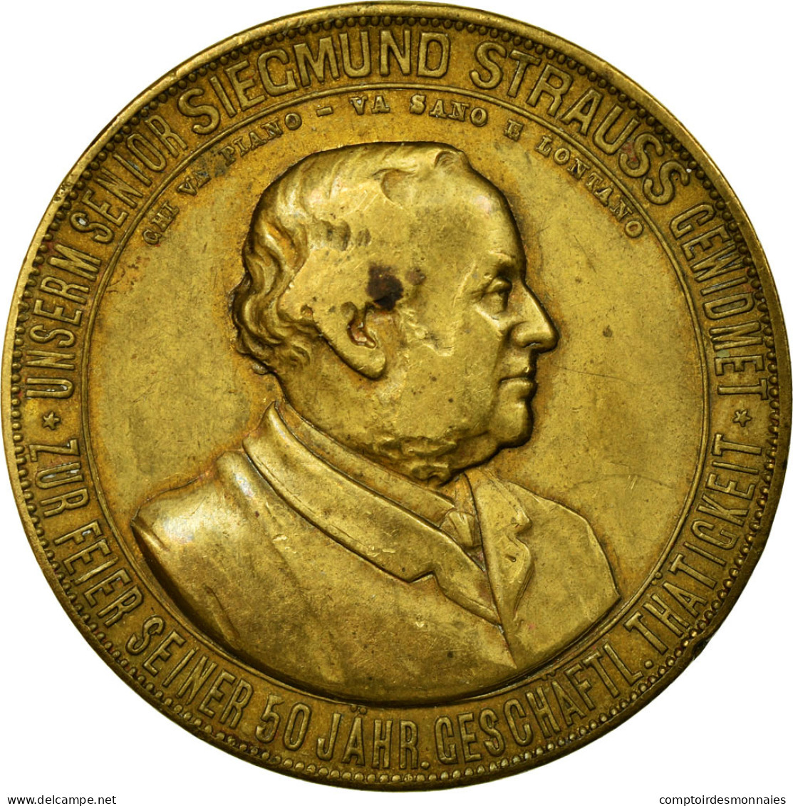 Allemagne, Médaille, Musique, Siegmund Strauss, 1887, TTB, Bronze - Autres & Non Classés