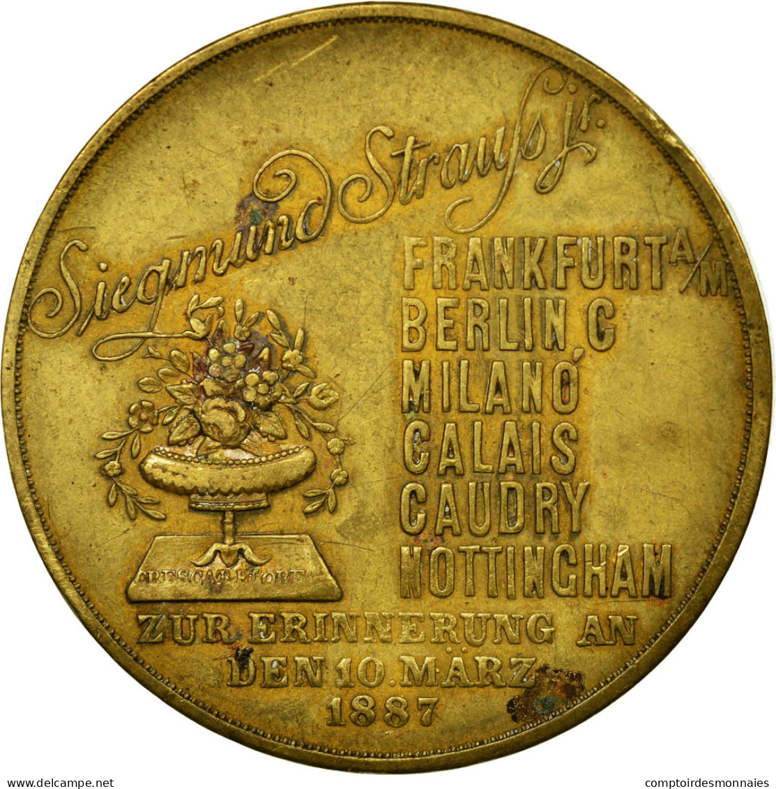 Allemagne, Médaille, Musique, Siegmund Strauss, 1887, TTB, Bronze - Autres & Non Classés
