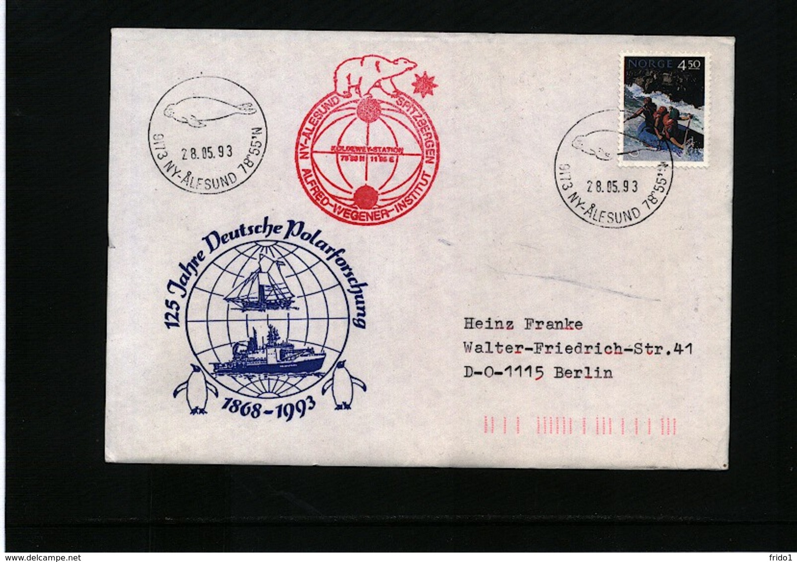 Norway 1993 Spitzbergen  Alfred Wegener Institute - Koldewey Station Interesting Letter - Stations Scientifiques & Stations Dérivantes Arctiques