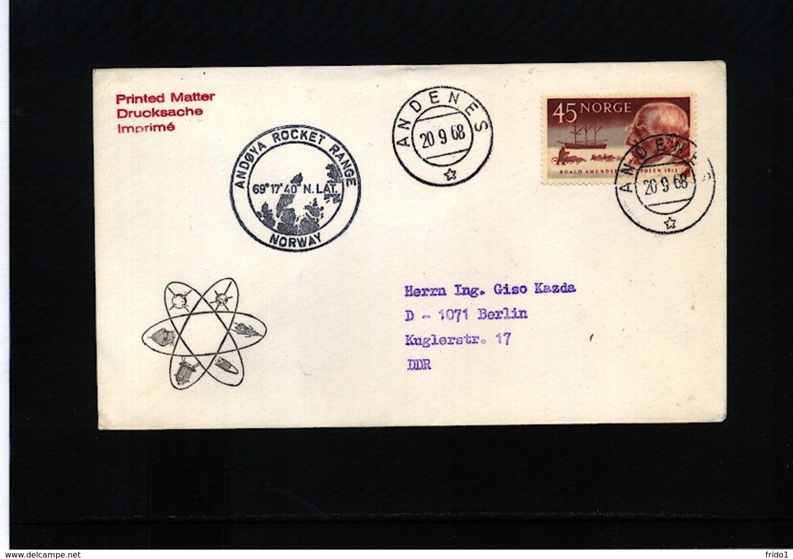 Norway 1968 Andenes Andoya Rocket Range Interesting Cover - Scientific Stations & Arctic Drifting Stations