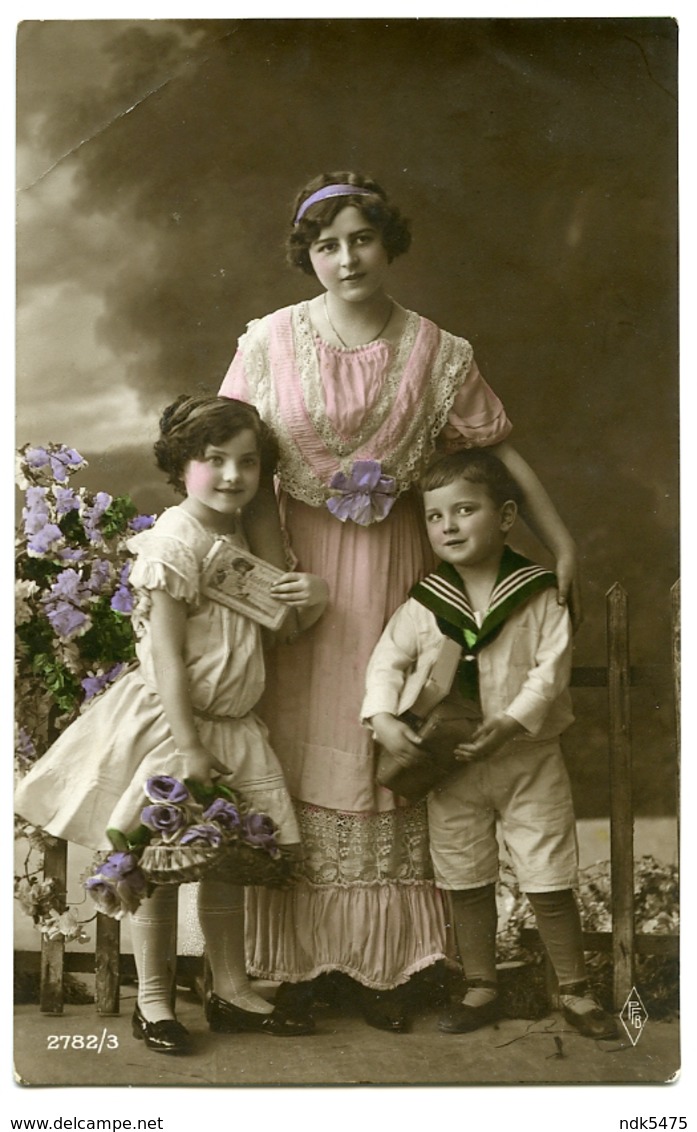 MOTHER WITH CHILDREN (HAND-COLOURED) - Women