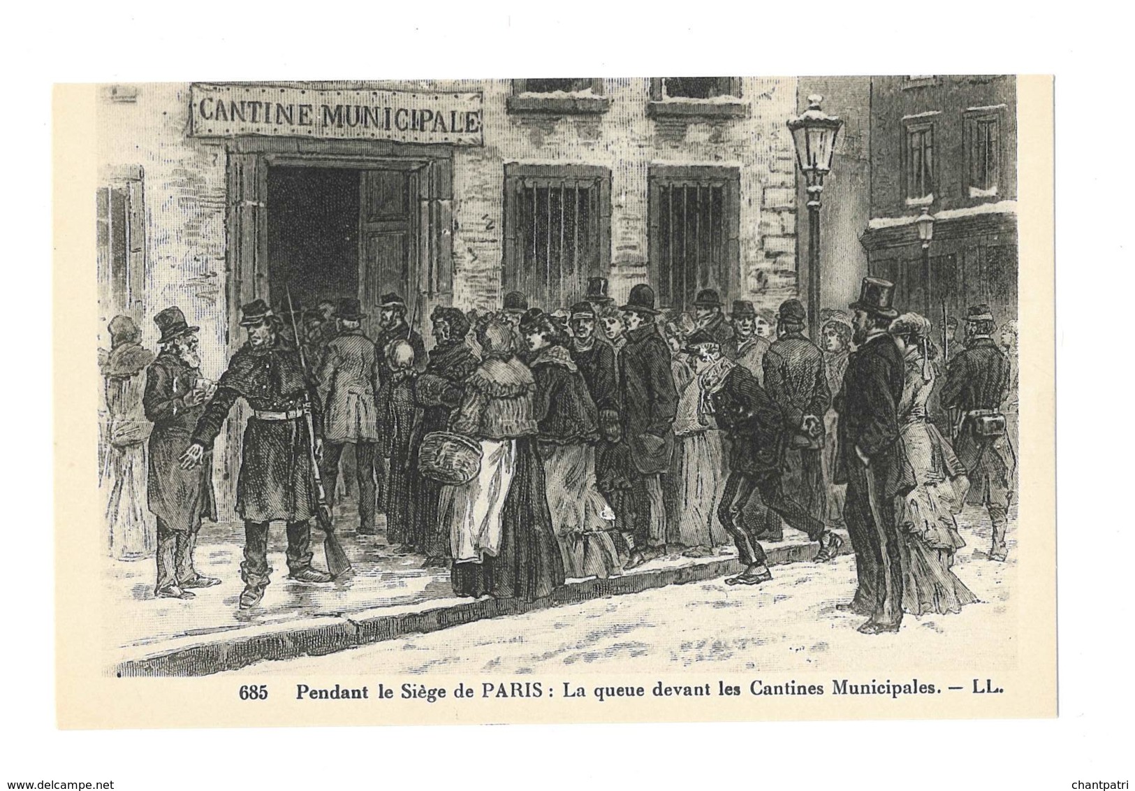 Pendant Le Siège De Paris - La Queue Devant Les Cantines Municipales - 5546 - Histoire