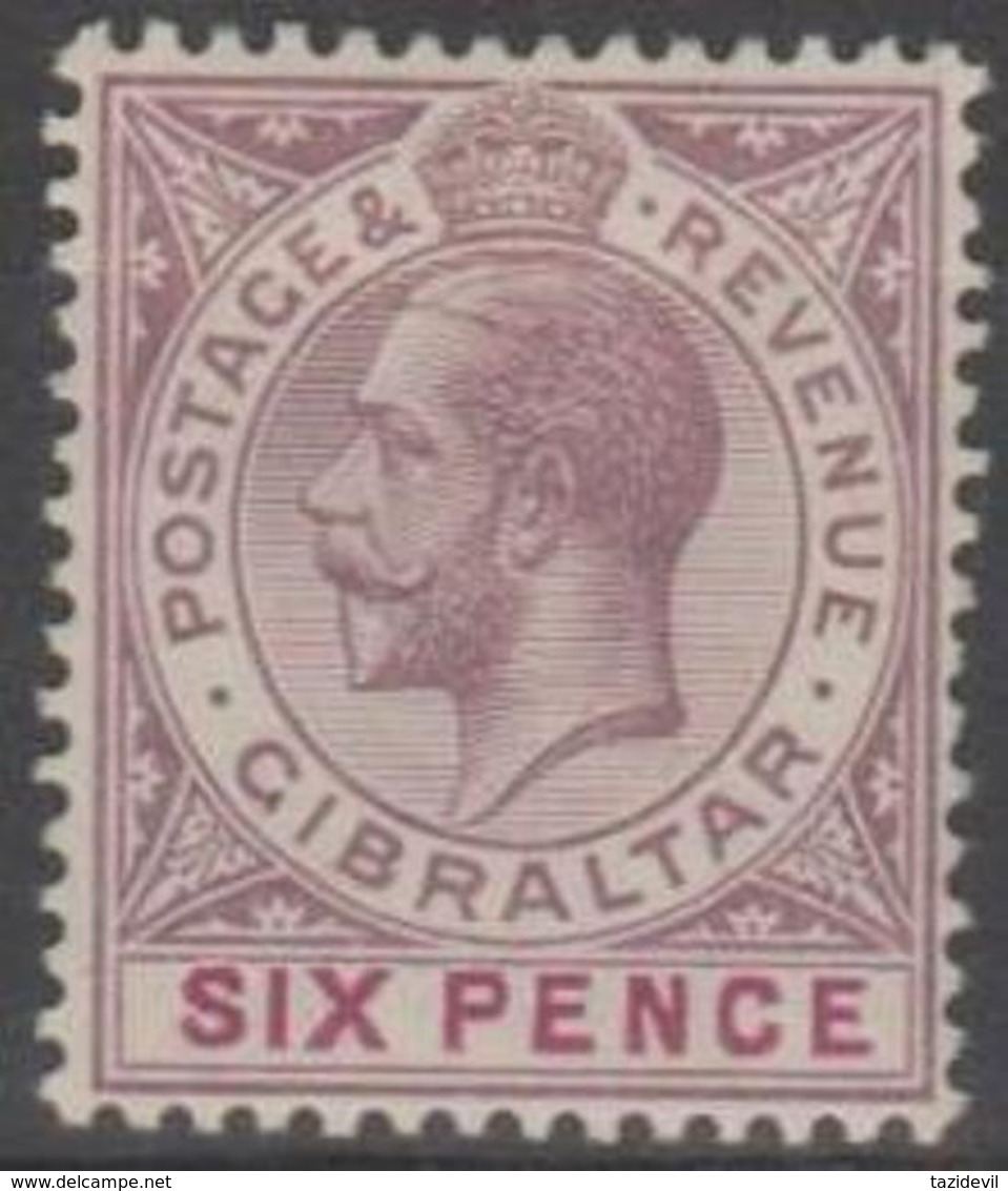 GIBRALTAR - 1912 6d King George V. Scott 70. Mint - Gibraltar