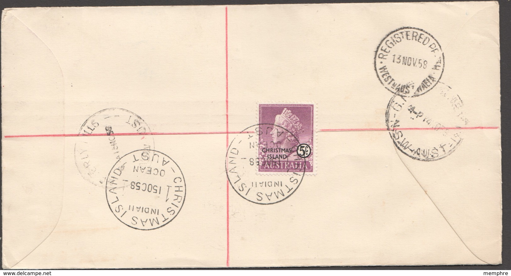 1958  Complete Set Of Overprinted Stamps SG 1-10 On WCS First Day Cover To Australia - Christmas Island