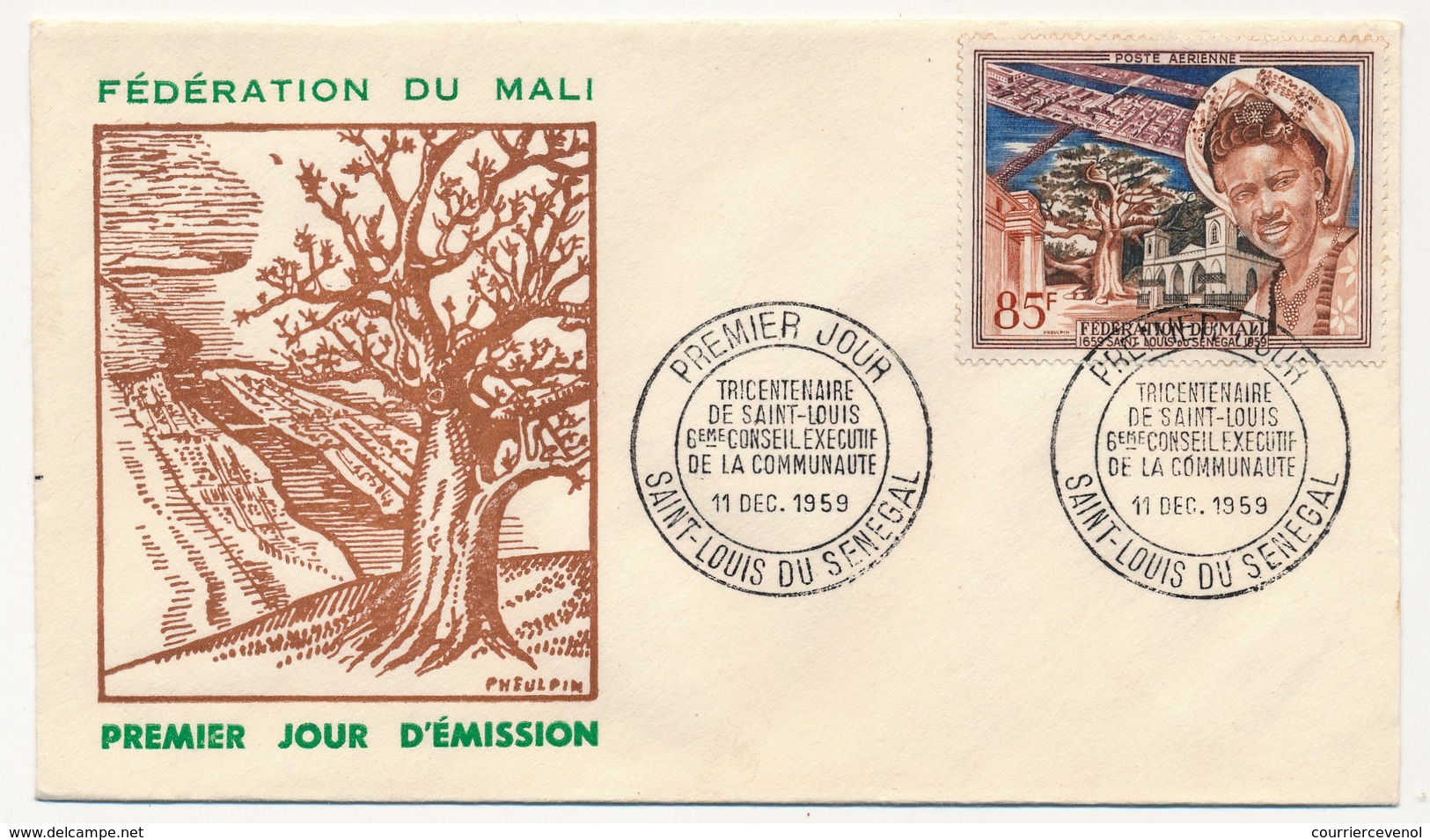 MALI => FDC - Tricentenaire De Saint-Louis - Conseil Exécutif - 11 Décembre 1959 - St Louis Du Sénégal - Malí (1959-...)