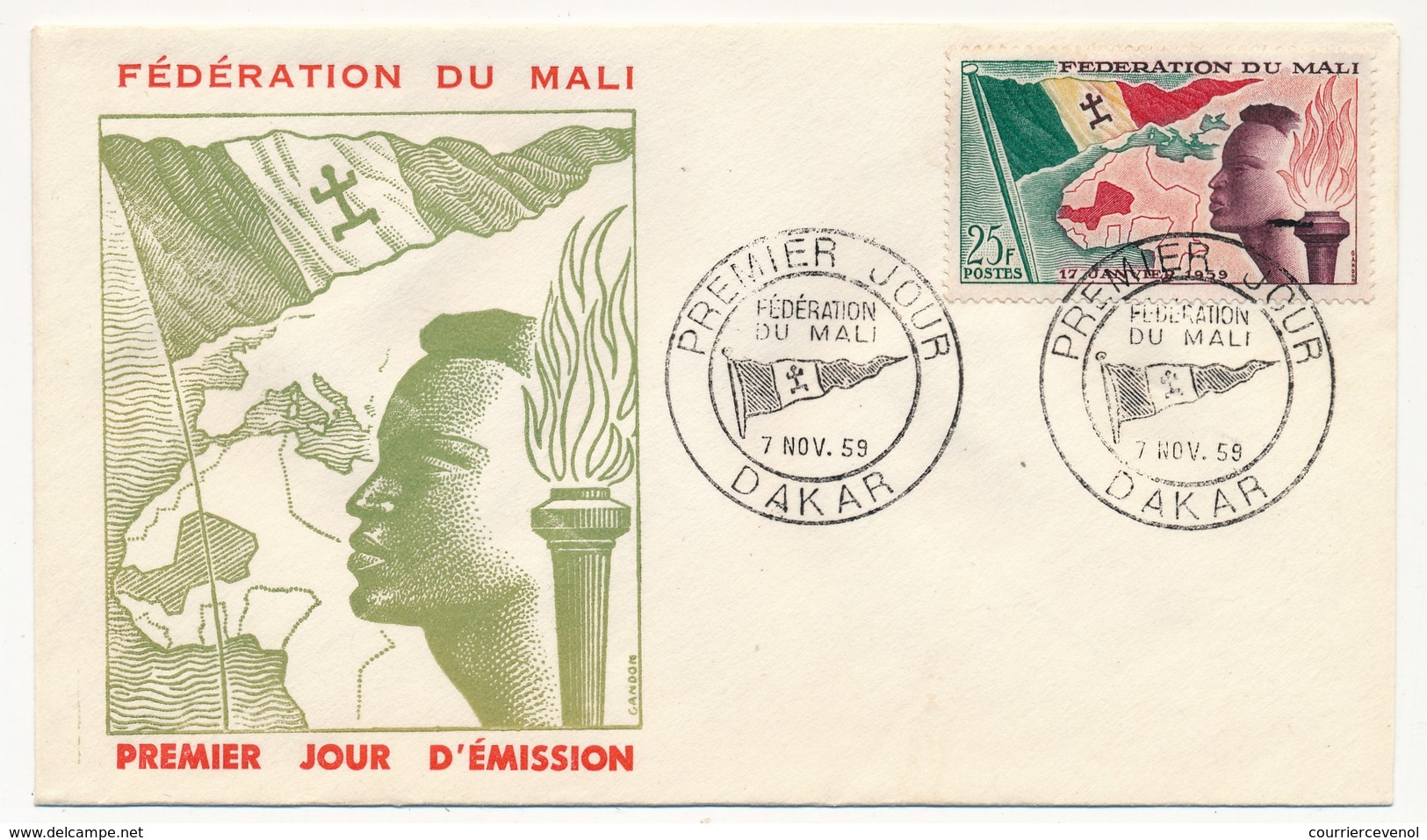 MALI => FDC - Fédération Du Mali - 7 Novembre 1959 - DAKAR - Malí (1959-...)