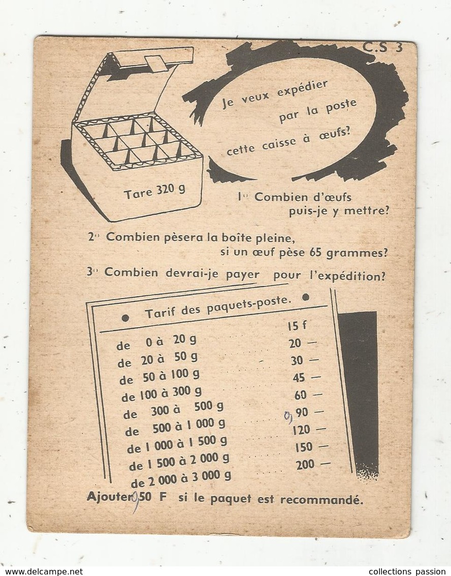 Fiche Cartonnée , Studia , école , C.S 3 , La Poste , 1948 - Otros & Sin Clasificación