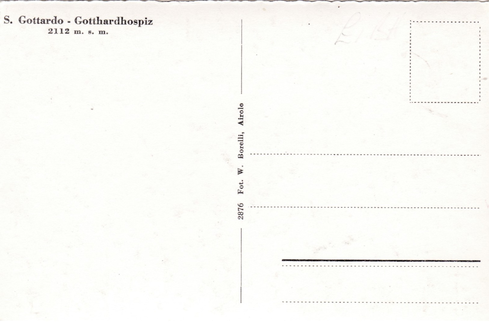 Old Post Card Of Gotthardhospiz,St.Gotthard-Pass,R76. - Other & Unclassified