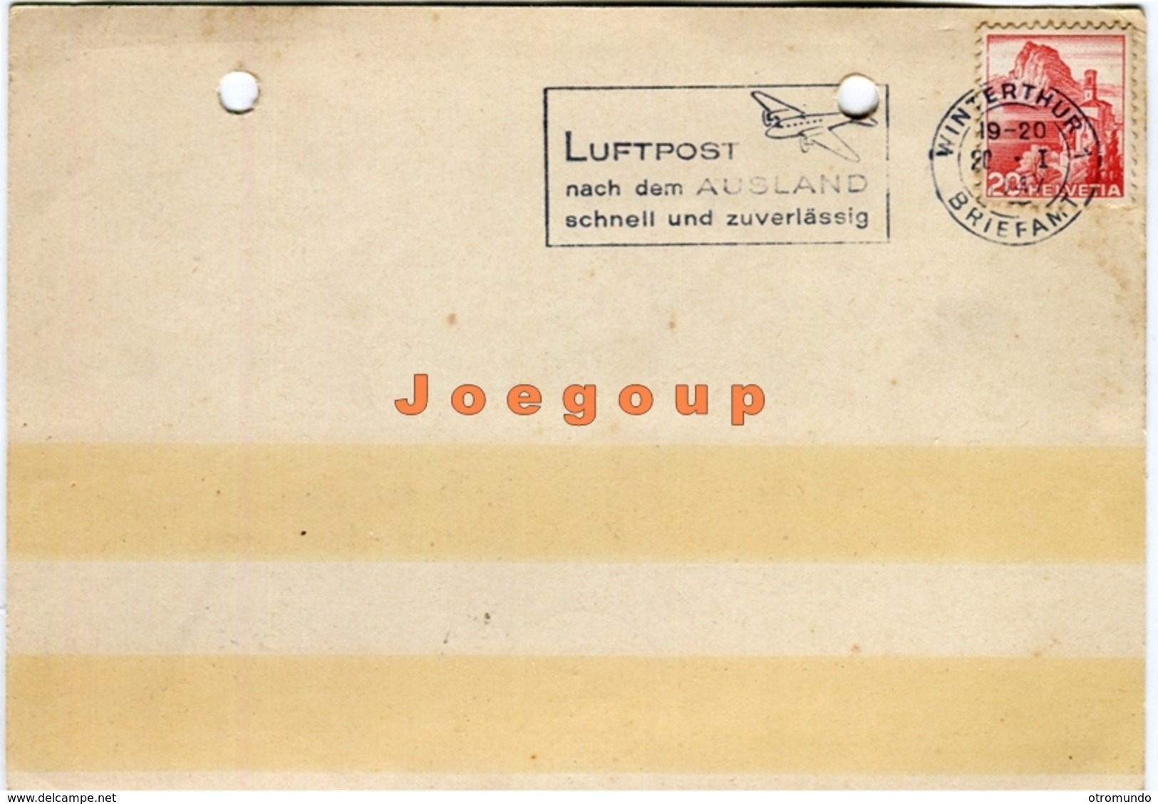 Postkarte Luftpost Gelatinefabrik Winterhur Schweiz Helvetia 1947 Quilmes Argentina Poststempel - Oblitérés