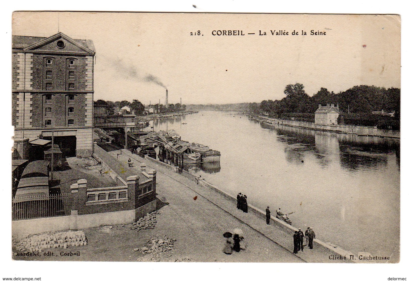 CPA Corbeil Essonnes Essonne 91 La Vallée De La Seine Grands Moulins Péniches à Quai éditeur Mardelet N°218 - Corbeil Essonnes