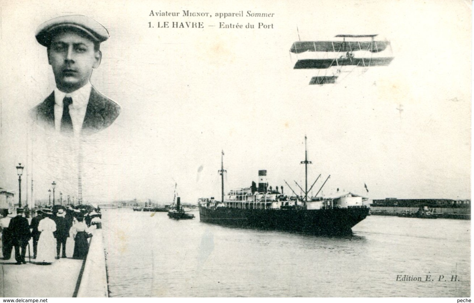 N°66823 -cpa Le Havre -aviateur Mignot Appareil Sommer- - Aviateurs