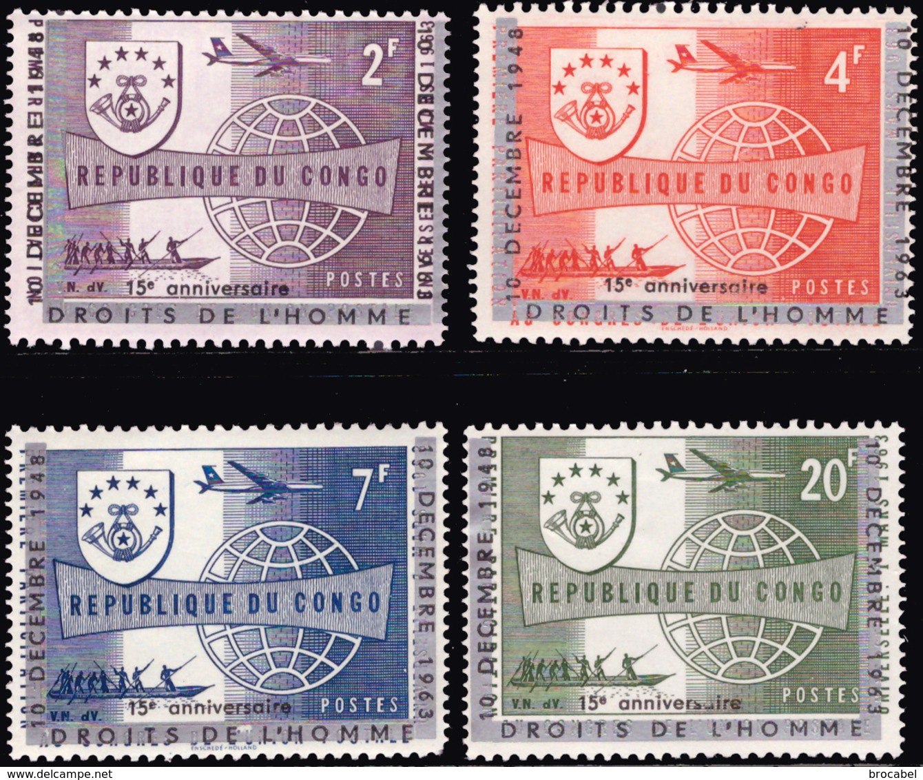 Congo 0520/23**  Droits De L'Homme MNH Surcharge Déplacée - Autres & Non Classés