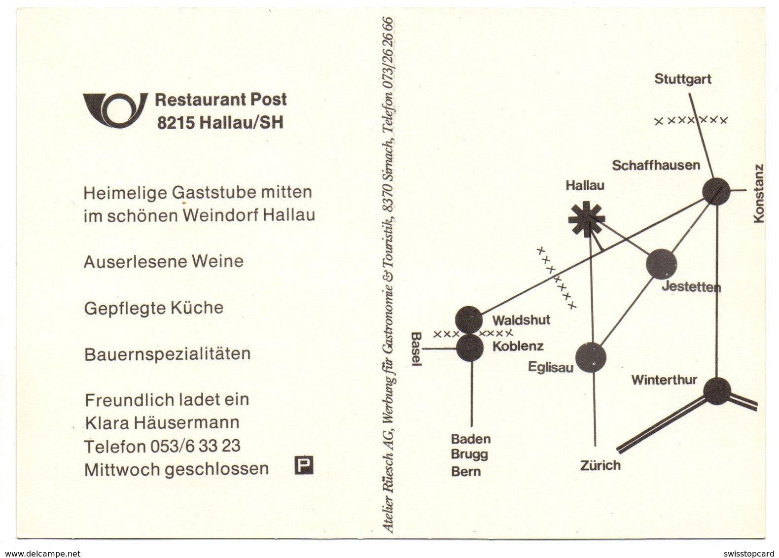 HALLAU Restaurant Post Werbung Klara Häusermann - Hallau